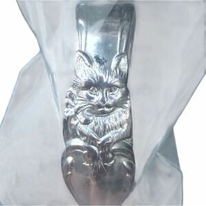 Vintage Reed & Barton Silver Plate KTY Kitty Cat Child Baby Feeding Spoon